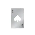 Stainless steel ace of spades bottle opener, credit card sized metal beer opener tool. - Silver