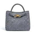 Women Woven Handbag Stylish Tote Shoulder Bag Casual Chic PU Leather Top Handle Bag - Y1747# Warm Gray