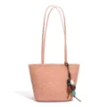 Bolso tote tejido a mano para mujer, elegante bolso de hombro con perla y gran capacidad. - Arena Oscura