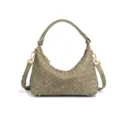 Graue Wildleder geflochtene Hobo Umhängetasche Vintage Stil Achseltasche für Damen Alltag - Kieferntee