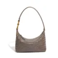 Handmade Woven Leather Hobo Bag Spring New Fashion Women Shoulder Bag Crescent Dumpling Bag - Warm Brown