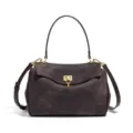 Minimalistische dunkelbraune Wildleder Handtasche Schultertasche für Damen Elegant. - Kaffee (Y2346#)