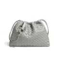 Graue gewebte Ledertasche im minimalistischen Cloud-Stil, elegante Damen Umhängetasche. - Achatgrau (B2019#)