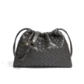 Gewebte Leder Umhängetasche lässige Crossbody Cloud Tasche schicke minimalistische braune Damentasche - Eisengrau (B2019#)