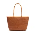 Braune Gewebte Leder Shopper Handtasche Lässige Pendler Große Kapazität Schultertasche - Gewebter Stil (H2061#) / Braun