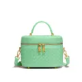 Hellgrüne geflochtene Leder Kosmetiktasche, trendige Handtasche Umhängetasche kleine Box Bag. - Sirene Grün