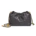 Woven Leather Crossbody Bag Dark Brown Chain Shoulder Bag Stylish Pouch Handbag - Hand Woven Cloud Bag (B1849#) / Iron Grey
