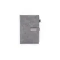 A5 gray business PU leather notebook with magnetic metal clasp and pen holder for office study. - A5 / Gray