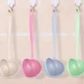 Louche a soupe a long manche en plastique de paille de blé et ecumoire 2 en 1 pour cuisine - Cuillère à fondue chinoise 2-en-1 (sac OPP) / Bleu Nordique