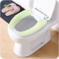 Selbstklebender weicher Plüsch Toilettensitzbezug grün 37x9cm waschbare Badematte - 37x9cm / Grün