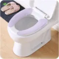 Lila Plüsch Toilettensitzbezug, weiche waschbare Klebe Toilettenmatte, kleine Größe 37x9cm. - 37x9cm / Lila