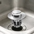 Stainless steel sink pop-up drain stopper basin strainer basket push-type replacement part - Default