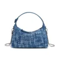 Gewaschene Jeans Gewebe Schultertasche, lässige Damen Handtasche mit Kette und Henkel. - Denim-Blau