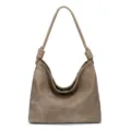 Retro Wildleder Umhängetasche vielseitige Beultasche große Kapazität Damen Schultertasche - Kieferntee (Y2351#)