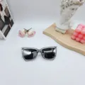 Transparente Sonnenbrille für Damen und Herren, trendige geometrische Sonnenbrillen Details. - Silber verspiegelt