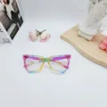 2024 Neue Koreanische Mode Transparente Bunte Farbverlauf Sonnenbrille Damen Herren Trend - Neon Blau Pink