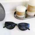 Gafas de sol cat eye negras montura pequeña, estilo retro vintage tendencia unisex - Montura Negra Lente Gris