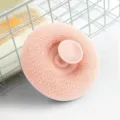 Pink donut bath sponge with suction cup exfoliation shower loofah scrubber for daily body wash - Pink