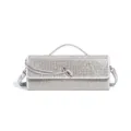 Silberne Strass Abendtasche, luxuriöse glitzernde Clutch mit Henkel und Schulterriemen für Damen. - Silber