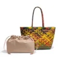 Borsa shopper intrecciata da donna con pochette interna, grande borsa a spalla casual. - Stile Intrecciato (H2061#) / Colorato