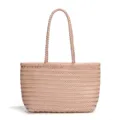 Borsa shopper in pelle intrecciata rosa chiaro, elegante borsa a spalla grande per donne. - Stile Intrecciato (H2061#) / Rosa Marshmallow