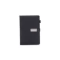 A5 Cuaderno de Negocios Negro de Piel PU con Cierre Metálico y Práctico Portalápices - A5 / Negro