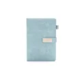 Cuaderno A5 de cuero azul claro, diario profesional de negocios con cierre metálico. - A5 / Azul claro