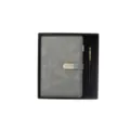 A5 business notebook gift set with pen elegant grey leather journal for office corporate gifts. - Single Notebook / Gray