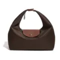 Wasserdichte Nylon Umhängetasche klassische braune Henkeltasche lässige Handtasche für Damen - Schokolade/Braun