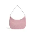 Rosa geflochtene Leder Hobo Schultertasche mit eleganter Metallkette, chic und stilvoll. - Lotusrosa