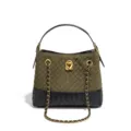 Geflochtene Leder-Emmertasche mit Kettriemen, stilvolle grüne Umhängetasche für Damen. - Stil Y2821 (Olivgrün Schwarz)