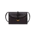 Sac bandouliere en cuir tresse marron fonce, sac a main enveloppe elegant pour femme chic. - Chocolat (B2349#)