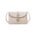 Sac bandoulière en cuir tissé beige avec nœud tressé chic et détail anneau doré. - Sable (B2349#)