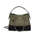 Elegante vrouwen ketting emmer tas olijfgroen zwart schoudertas crossbody tas chic. - Stijl D2821 (Mosgroen)