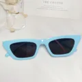 Gafas de sol de ojo de gato azul claro de moda para mujer, estilo vintage callejero chic. - Azul cielo
