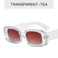 Transparente braune Sonnenbrille retro klobige breite Bügel Mode Brille Alltag UV400 - Transparenter Weißer Rahmen Doppeltee Linse