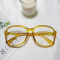 Transparent yellow vintage large frame eyeglasses frame optical glasses Z3336 sku - Yellow