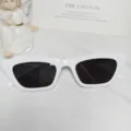 White cat-eye sunglasses trendy fashion eyewear for women stylish street snap accessories - Porcelain White