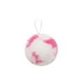 Pink white fluffy cleaning ball for bathroom sink washbasin tub cleaning with hanging loop - Pink