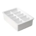 White plastic drawer organizer with multiple grids for underwear, socks, and small items. - 10-Grid Briefs Box