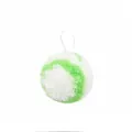 Green white chenille cleaning ball for bathroom sink tub cleaning hanging loop design - Green