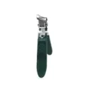 Cortauñas de acero inoxidable oblicuo con mango verde oscuro para manicura precisa. - Boca Grande Inclinada / Verde