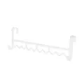 White dormitory bunk bed hanging hook rack, multi-functional metal storage organizer. - Plastic Style / White