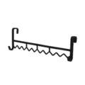 Black metal bunk bed hanging hook, punch-free dorm clothes storage rack for upper lower bed. - Plastic Style / Black