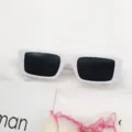 Gafas de sol cuadradas con montura blanca de moda para mujer hombre retro protección UV. - Blanco