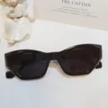 Gafas de sol geométricas irregulares de moda para mujeres, montura gruesa negra vintage. - 53□20-142(13019) / Montura Negra Lente Gris