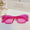 Gafas de sol irregulares transparentes rosa chicle moda urbana tendencia 53mm - 53□20-142(13019) / Rosa rojo