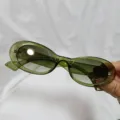 Gafas de sol ovales retro de gelatina verde para hombres y mujeres, estilo urbano. - Verde Transparente