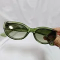 Gafas de sol retro transparentes verdes para mujer, gafas de sol estilo ojo de gato para verano. - Verde Transparente