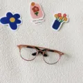 Lunettes en métal doré rose à double pont pour poupées en coton de 20 cm accessoires photo d'animaux - Or